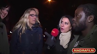 Hairy Mature Woman Gets Public Interracial Blowjob And Cumshot