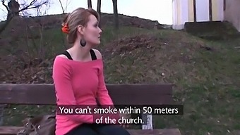 Meggie From Publicagent Engages In Sexual Activities In Exchange For Money Near A Church In Pov Video