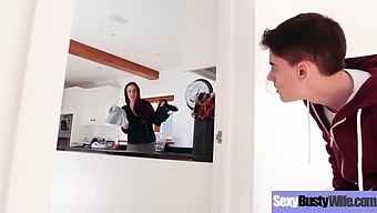 A Busty Housewife With Large Breasts Engages In Intense Sexual Activity In A Video Tagged With Mature And Fucking Categories