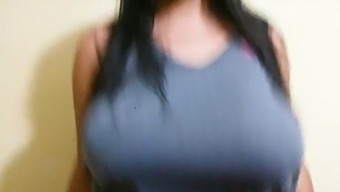 Busty Brunette'S Sensual Solo Performance With Big Natural Tits