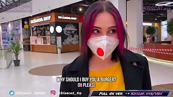 Russian College Student Gives A Risky Blowjob In A Fitting Room At The Mall