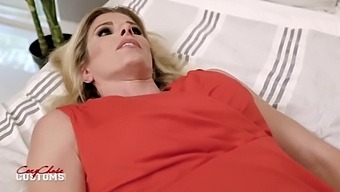 Cory Chase, A Stunning Blonde Sissy, Gets Her Big Natural Tits Fucked On Webcam