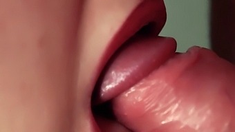 Slow-Motion Close-Up Of Homemade Blowjob And Fingering