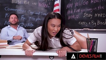 Asian Student Gets Her Cravings Satisfied By Teacher In Dorm Room