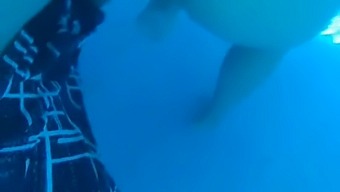 We Have Sex In The Pool With My Partner, Ending Happily. She Gives Me A Handjob And I Ejaculate, Leaving Milk In The Water. Part 1