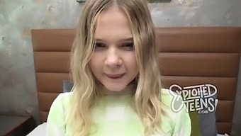 A Petite Blonde With A Weight Of 85 Lbs Enjoys Giving Sloppy Blowjobs In An Amateur Audition