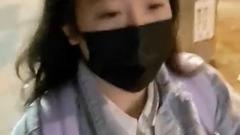 A Teen Girl In Public School Uniform Gets Intimate In Retro Style