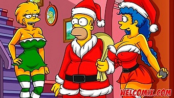 A Husband Gives His Wife To Homeless People As A Christmas Present In This Simpsons Hentai Video