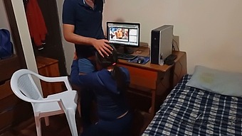 The Maid Unexpectedly Walks In On Me Watching Porn And Pleasuring Myself, Leading To Her Disgust And Demand For My Arousal