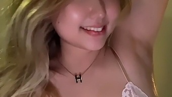 Hd Video Of A Stunning Blonde Licking Her Own Pussy And Teasing With Her Sweaty Armpits.