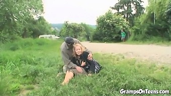 Young Beauty Indulges In Threesome With Older Man And His Big Dick