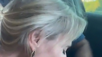 Beautiful Milf Gets A Real Orgasm From A Bald Man In A Car