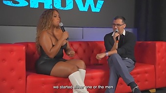 Carla Morelli, A Black Beauty With A Big Ass, Enjoys A Threesome With Two Big Cocks In Juan Bustos’ Show.